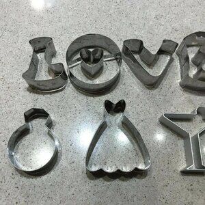 LOT OF Wedding THEMED Cookie Cutters - 7 Pieces